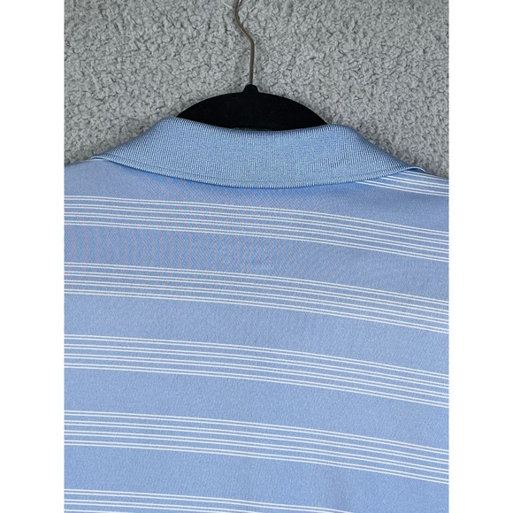 Nike Gold Dri Fit Men's Golf Polo Shirt Blue Stripe Size L - Picture 7 of 10
